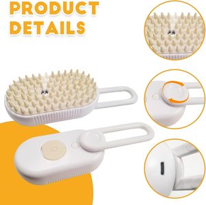 3 in 1 Cat Steam <b>Brush</b> Steamy Dog <b>Brush</b> Electric Spray Cat Hair <b>Brushes</b> for Massage <b>Pet</b> Grooming Comb Hair Removal Combs - Product Image 3