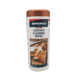 Car care interior cleaning leather wipes 25ct auto wet wipes