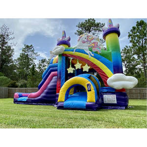 Castello Gonfiabile Unicorno Sogno Stellato con Piscina, Materiale PVC, Facile da Montare, Capacità 600-800kg per Feste Estive - Product Image 6