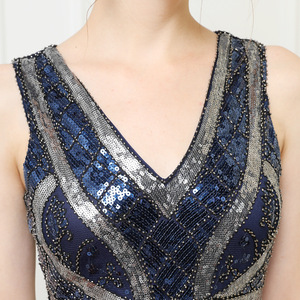 1920s <span class=keywords><strong>Vintage</strong></span> Flapper Great Gatsby <span class=keywords><strong>Robe</strong></span> De Soirée Col En V Sans Manches Sequin Perlé Style Gland Flapper Vestidos Feminina <span class=keywords><strong>1920</strong></span> - Product Image 5