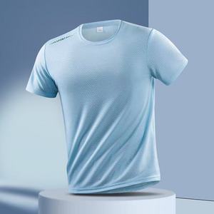 Logo personalizzato 150 grammo Super morbido Spandex/poliestere tessuto a maglia multicolore stampa <span class=keywords><strong>Slim</strong></span> <span class=keywords><strong>Fit</strong></span> serigrafia da <span class=keywords><strong>uomo</strong></span> sportivo - Product Image 3