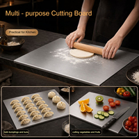 Planche à découper en acier inoxydable de grande taille pour comptoir, planche à pâte domestique, tapis de cuisson de cuisine, planche à hacher
