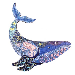<span class=keywords><strong>Puzzle</strong></span> 3D en <span class=keywords><strong>bois</strong></span> de baleine bleue de forme unique pour adultes et enfants, jeu familial, jouet de développement de mise au point - Product Image 1