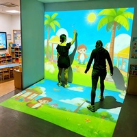 ChariotTech Salle de classe intelligente immersive en forme de L avec jeux interactifs au sol et sur les murs