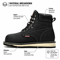 Bottes de sécurité QIAODISEN, fabrication Goodyear, imperméables, confortables, anti-perforation, antidérapantes, respirantes, pour usage industriel quotidien