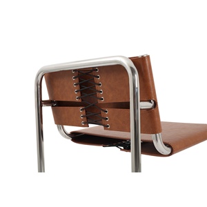 Tabourets <span class=keywords><strong>de</strong></span> <span class=keywords><strong>bar</strong></span> modernes <span class=keywords><strong>de</strong></span> luxe Bauhaus en métal, tabourets <span class=keywords><strong>de</strong></span> <span class=keywords><strong>bar</strong></span> hauts en acier inoxydable avec assise en cuir pour hôtel, restaurant, <span class=keywords><strong>bar</strong></span>, maison - Product Image 5