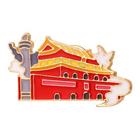 Style chinois grande muraille touristes Souvenir métal broches cadeau Badges vêtements sac accessoires émail broche voyage avec carte de support