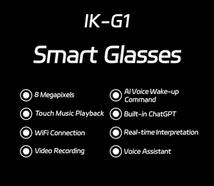 Gafas Inteligentes con IA 2026, Cámara de 8MP, Reproductor de Música, Reducción de Ruido, Reconocimiento por IA, Foto y Video, Traducción por IA, Lentes con Protección Contra Luz Azul - Product Image 3