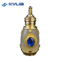 Flacon de parfum arabe en alliage métallique doré, design oriental personnalisé, rechargeable, 12 ml, 15 ml, prix d'usine, luxe