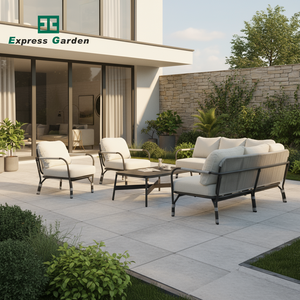 طقم أريكة خارجية عصرية فاخرة من الألومنيوم للحدائق والفلل والمزارع والحدائق العامة - تصميم متين مقاوم للماء - Product Image 1