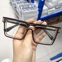 Lunettes optiques tendance faites à la main avec des montures carrées en acétate épais, transparentes, mode unisexe, pour tous les types de visages