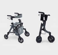 Déambulateur pliant multifonction léger pour personnes âgées, en alliage d'aluminium, à quatre roues, aide à la rééducation, chariot de courses pour tout-petits et seniors