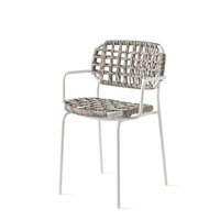 Ensemble table et chaises d'extérieur en aluminium pour jardin, terrasse, véranda, avec chaise en rotin à dossier, chaise de loisirs pour balcon