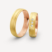 Bague de fiançailles de mariage en or pur personnalisé 10 carats 14 carats 18 carats ensemble pour hommes femmes pour les fêtes