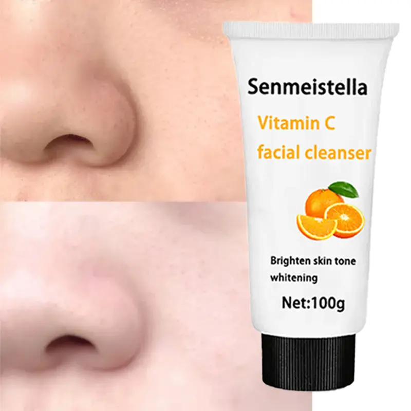 Logo personalizzato detergente viso alla vitamina C siero antietà alla vitamina C, Gel esfoliante idratante al retinolo sbiancante per il viso