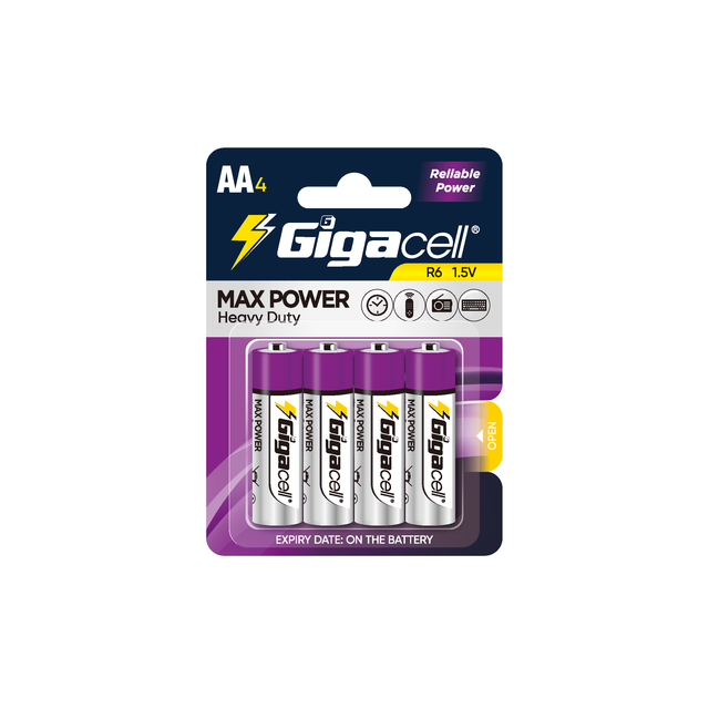 Size AA Battery AA-4 Carbon Zinc Maxpower Heavy Duty Batteries All Purpose Battery