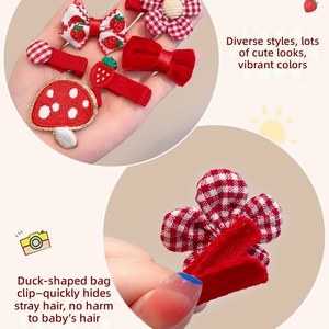 Nouvelle <span class=keywords><strong>pince</strong></span> à cheveux en tissu doux pour nouveau-né, <span class=keywords><strong>pince</strong></span> à cheveux entièrement recouverte de tissu, accessoires mignons en forme de fruits et nœuds pour bébés filles, vente en gros - Product Image 2
