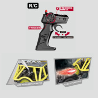Voiture RC tout-terrain HTL à l'échelle 1:14 avec pulvérisation de brume et lumières LED, véhicule télécommandé 27 MHz pour garçons