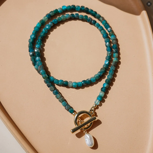 Zooying, collar de cuentas cortadas con azúcar de cubo de piedra Natural de 4MM, colgante de perlas de agua dulce, collar de acero inoxidable para mujer, regalo de fiesta - Product Image 5