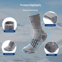 Chaussettes unisexes en laine mérinos DENOHO personnalisées, entièrement en tissu éponge, tricot épaissi 108 points, chaussettes d'hiver épaisses mi-mollet pour la randonnée et le ski