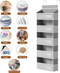 ที่แขวนประตูประหยัดพื้นที่ 5 ชั้น 5 ช่องใหญ่ 10 ช่องเล็ก รับน้ำหนักได้ 44 ปอนด์ สำหรับจัดระเบียบตู้เสื้อผ้า ผนังห้องนอน และห้องน้ำ - Product Image 2