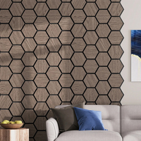 Panneaux acoustiques hexagonaux modernes, dalles murales insonorisantes en bois, design 3D, installation facile pour cloisons de bureau et décorations murales