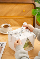 Pyramidenförmige Kuchenbox mit Klarsichtfenster, Einweg-Bäckerei-Geschenkbox, 6/8/10 Zoll Kuchen-Geschenkbox