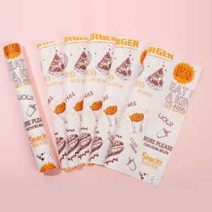Papier d'emballage alimentaire imprimé sur mesure, résistant à la graisse, pour hamburgers, sandwichs, tacos, pour restaurants, fast-food - Product Image 3