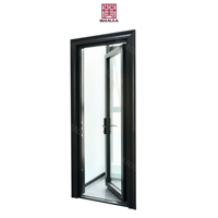 Porte d'entrée en aluminium sur mesure avec isolation thermique, portes françaises à battants en verre pour intérieur d'usine