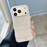 Coque de protection intégrale IMD à motif rayé pailleté pour iPhone 18 Pro Max, anti-rayures, ajustement parfait, échantillon
