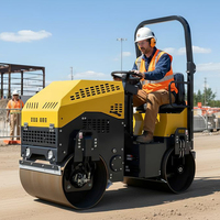 Compacteur routier vibrant à double tambour, autoporté, disponible en 1,5 tonne, 2 tonnes, 3,5 tonnes, pour la construction de parkings et de routes résidentielles