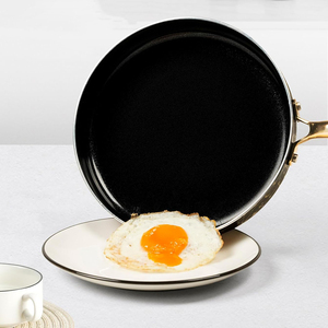Ensemble de poêles à frire en céramique antiadhésives avec couvercle en verre, design constellation dorée, poêle ronde pour cuisinière à gaz et à induction - Product Image 3