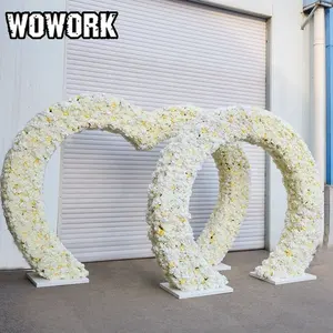 2024 WOWORK Giant metal Heart arch flower Stand Party Supplies Light Wedding tunnel floral Arches for birthday event decoration