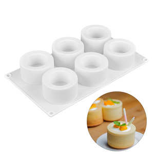 6 Cavity Cylindrical Silicone Mousse Mold Non-Stick Cake Mold For DIY Desserts And Candles - Product Image 3