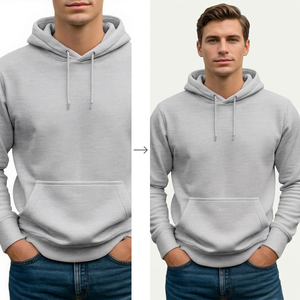 Sudadera con Capucha Gris para Hombre, Corte Regular, Color Sólido, Algodón French Terry, Ropa Casual de Otoño - Product Image 1