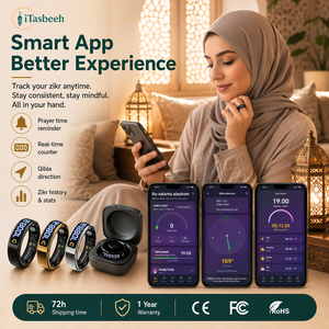 Bague de prière islamique intelligente professionnelle avec compteur de Dhikr vibrant et batterie rechargeable pour la dévotion et le culte - Product Image 6