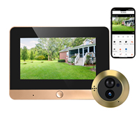 Sonnette vidéo intelligente Tuya avec écran 5 pouces, caméra HD 1080P, batterie 10000mAh, détection de mouvement PIR, audio bidirectionnel, caméra de sécurité pour porte
