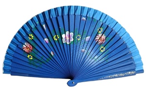 Abanico de Madera Pintado a Mano Estilo Flamenco Español para Baile - Product Image 3