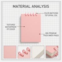 Bloc de Notas Adhesivas Creativas Promocionales, Bloc de Notas de Tapa Dura Colorido, Mini Agenda Diaria A7 para Oficina/Escuela