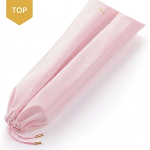 Hotselling moderne luxe roze zachte fluwelen opvouwbare milieuvriendelijke Mahjong-rek tas met trekkoord, 2 compartimenten, geschikt voor 4 rekken - Product Image 1