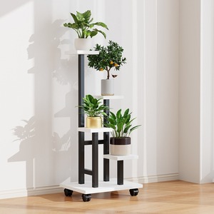 Estante de hierro móvil para balcón, sala de estar, soporte de maceta multicapa, soporte para plantas suculentas, bandejas de macetas elegantes para decoración del hogar - Product Image 4