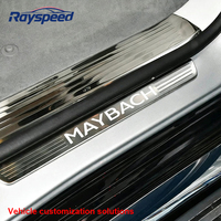 Accessoires intérieurs de voiture en fibre de carbone et aluminium, protection de seuil de porte pour Mercedes Maybach, vente chaude