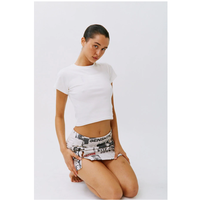 T-shirts blancs de luxe personnalisés de haute qualité, style Y2K, en coton, pour femmes, incluant des baby tees et des crop tops