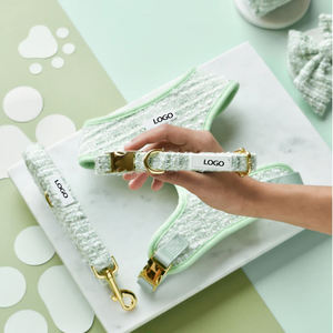 Conjunto de arnés y chaleco de collar de perro mascota ajustable sin tirones de lujo Premium de gama alta personalizado de diseñador personalizado para perros - Product Image 2