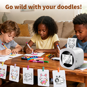 Imprimante AI pour enfants au design de dessin animé, imprimante sans encre portable sans fil - Product Image 2