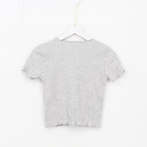 เสื้อยืดผู้หญิงสไตล์เรโทร ฤดูใบไม้ผลิ/ฤดูร้อน ผ้าถัก แห้งเร็ว เป็นมิตรกับสิ่งแวดล้อม คอกลม แขนสั้น สีพื้น ทรงเข้ารูป สวมใส่สบาย - Product Image 6