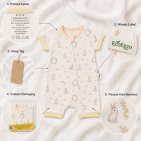 Combinaison pour bébé de Noël et de Pâques en viscose de bambou, design festif, ensemble pour enfants, personnalisable