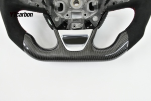 Volant de course personnalisé en fibre de carbone véritable et suède italien YTcarbon pour <span class=keywords><strong>Megane</strong></span> 4ème génération RS <span class=keywords><strong>CC</strong></span> <span class=keywords><strong>GT</strong></span> - Product Image 3