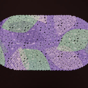 Tapis de bain YIJU en PVC antidérapant, à séchage rapide, lavable, auto-séchant, avec trous de drainage pour douche et baignoire, design varié et personnalisable - Product Image 1