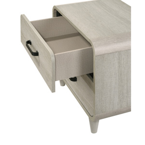 Contemporary White Finish Two <b>Drawer</b> Nightstand <b>Storage</b> Wooden Furniture Antique White Color - Product Image 3